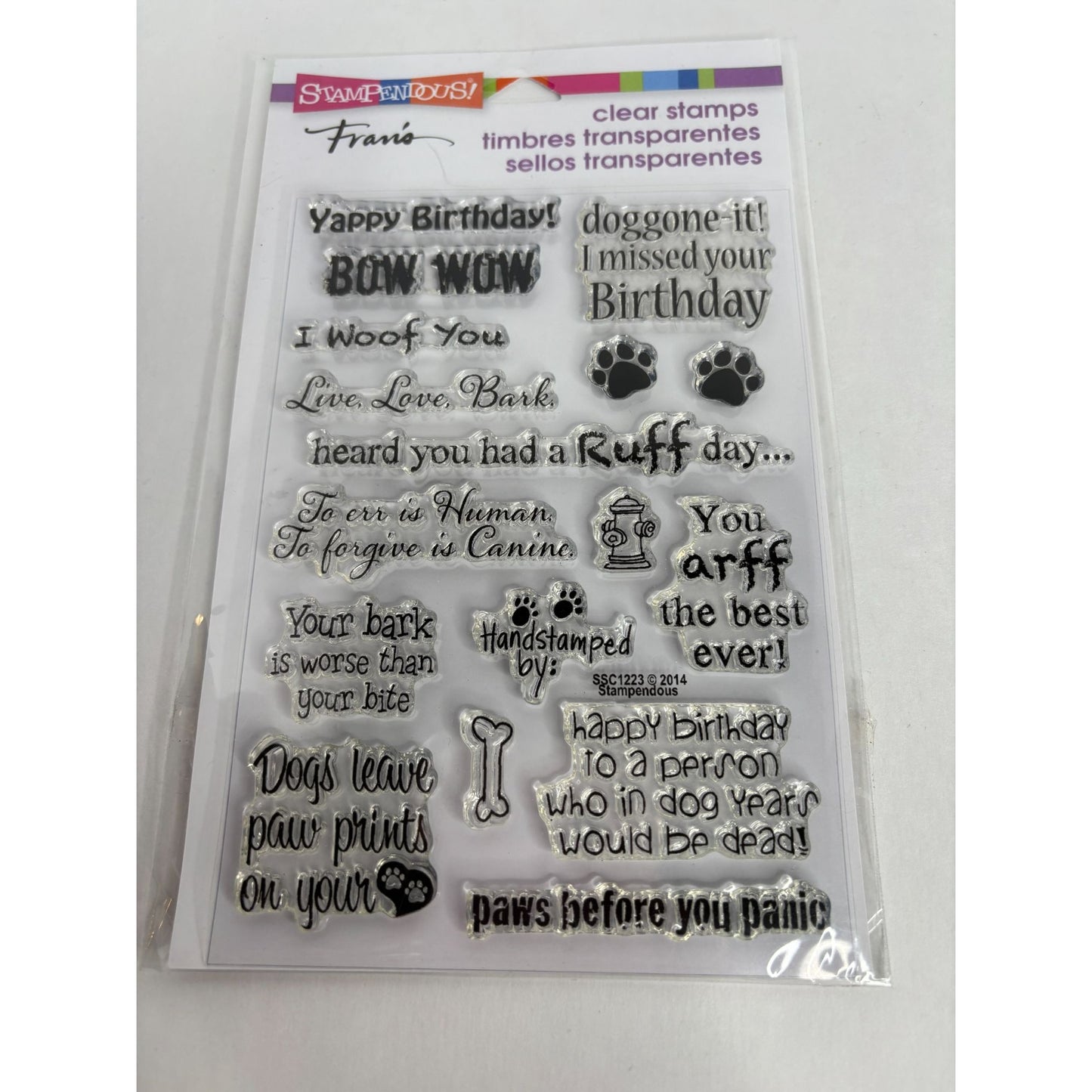 Stampendous Clear Stamps Set Dog Sayings Bow Wow Puns Funny I Woof You Animal