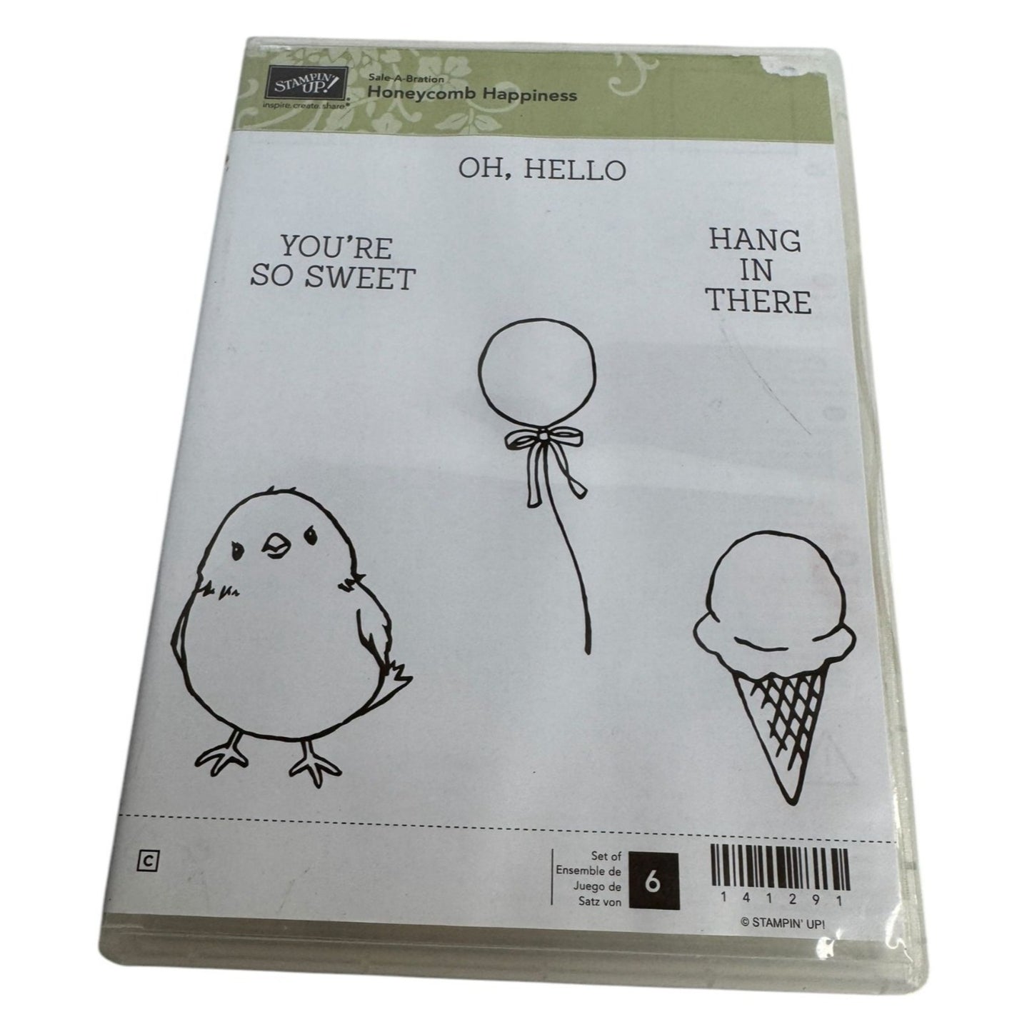 Stampin Up Rubber Stamps Honeycomb Happiness Easter Chick Balloon Hang in There