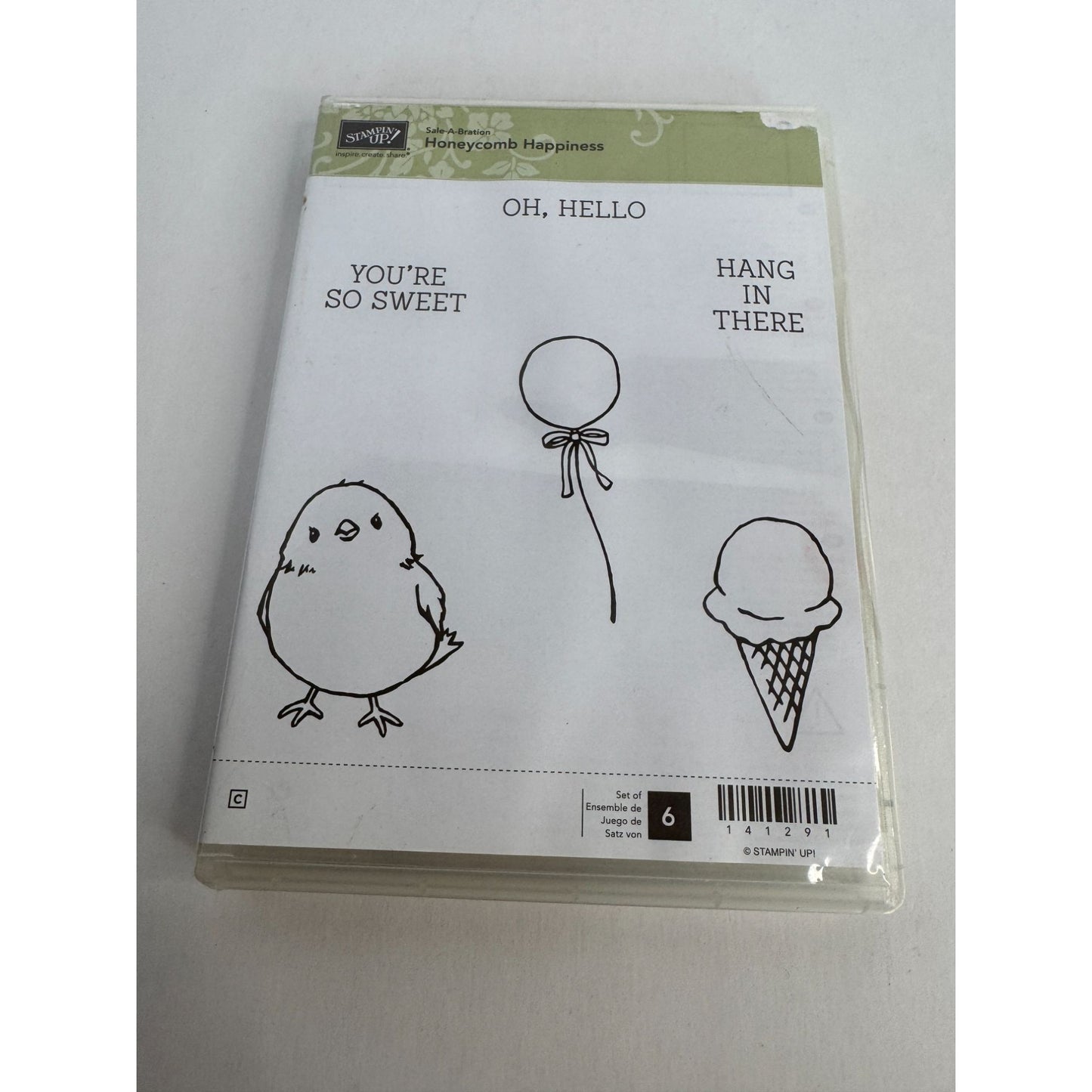 Stampin Up Rubber Stamps Honeycomb Happiness Easter Chick Balloon Hang in There