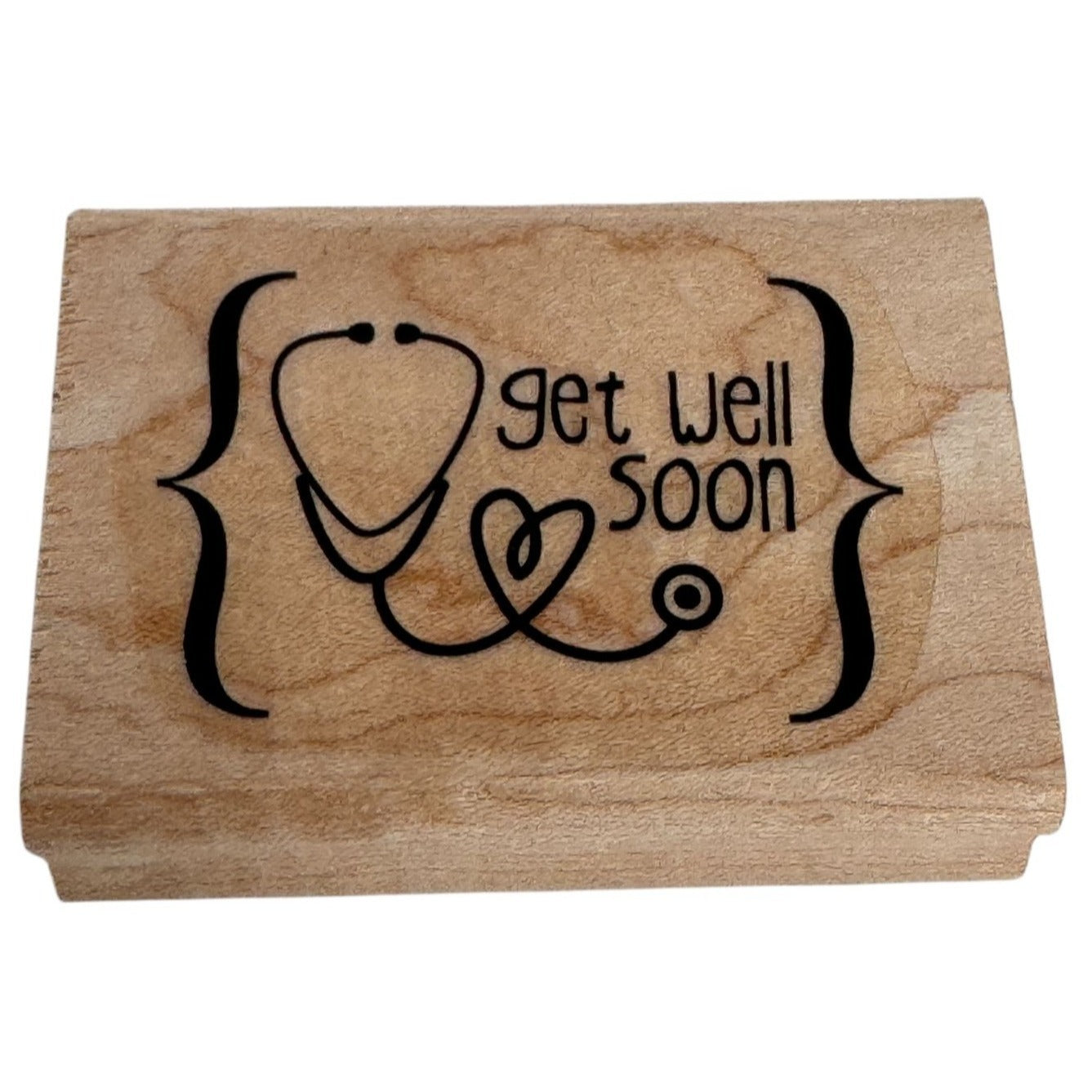 Stampin Up Get Well Soon Rubber Stamp Stethoscope Heart Card Making Sentiment