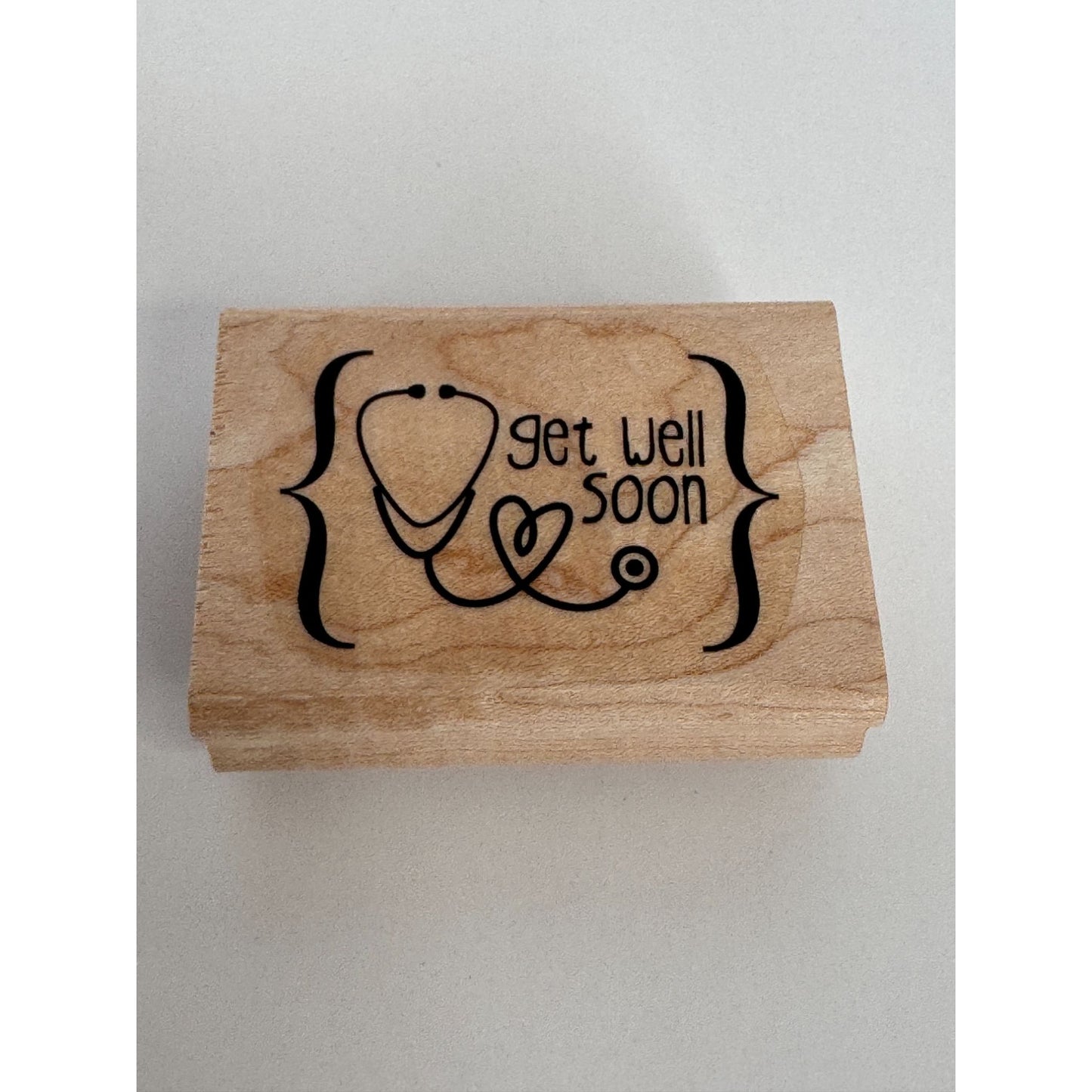 Stampin Up Get Well Soon Rubber Stamp Stethoscope Heart Card Making Sentiment