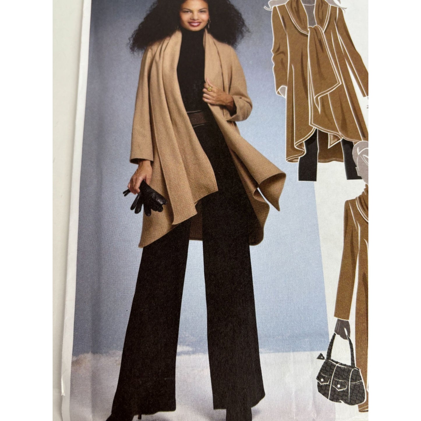 McCalls Sewing Pattern M5987 Womens Coat Attached Scarf Winter Uncut Sizes 8-14