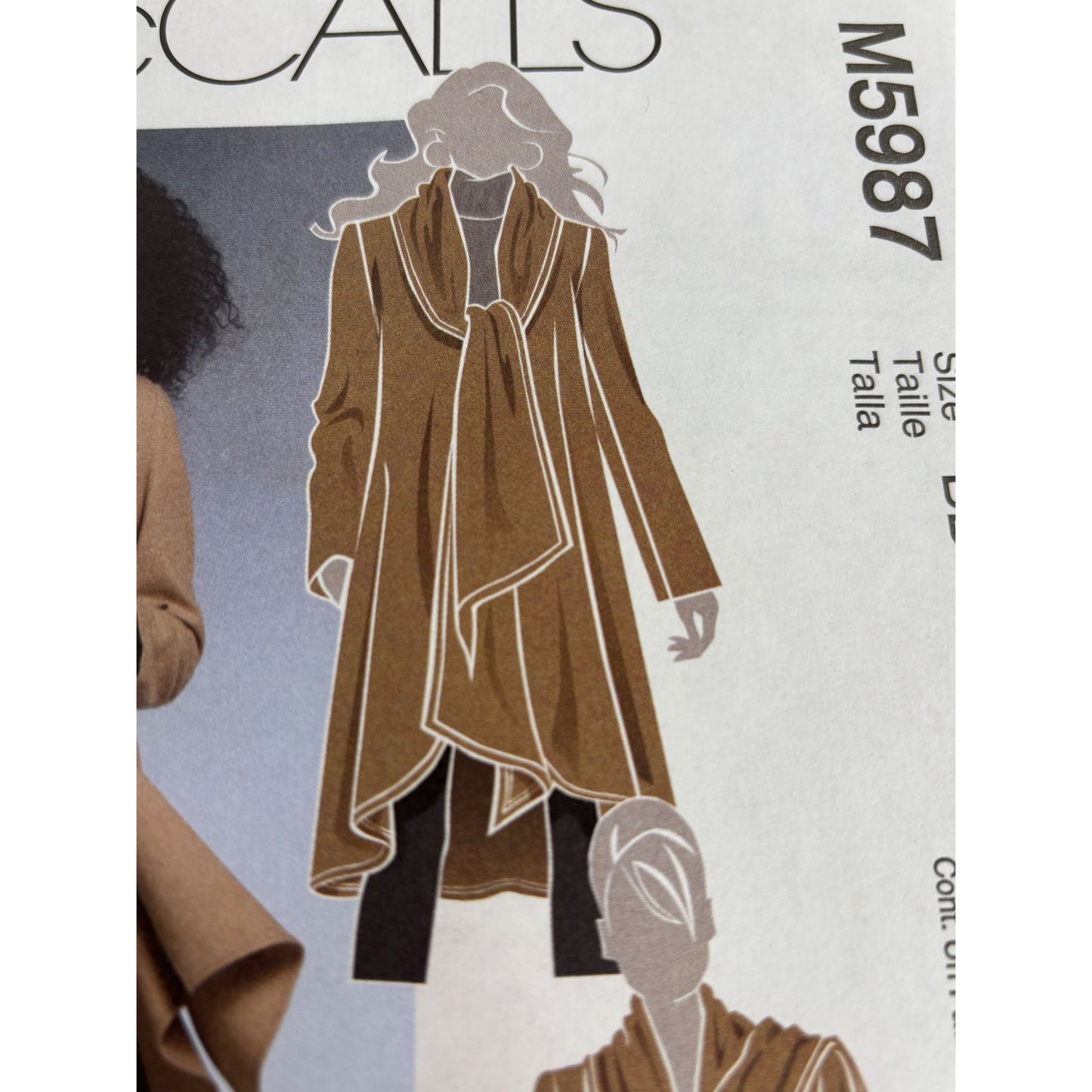 McCalls Sewing Pattern M5987 Womens Coat Attached Scarf Winter Uncut Sizes 8-14