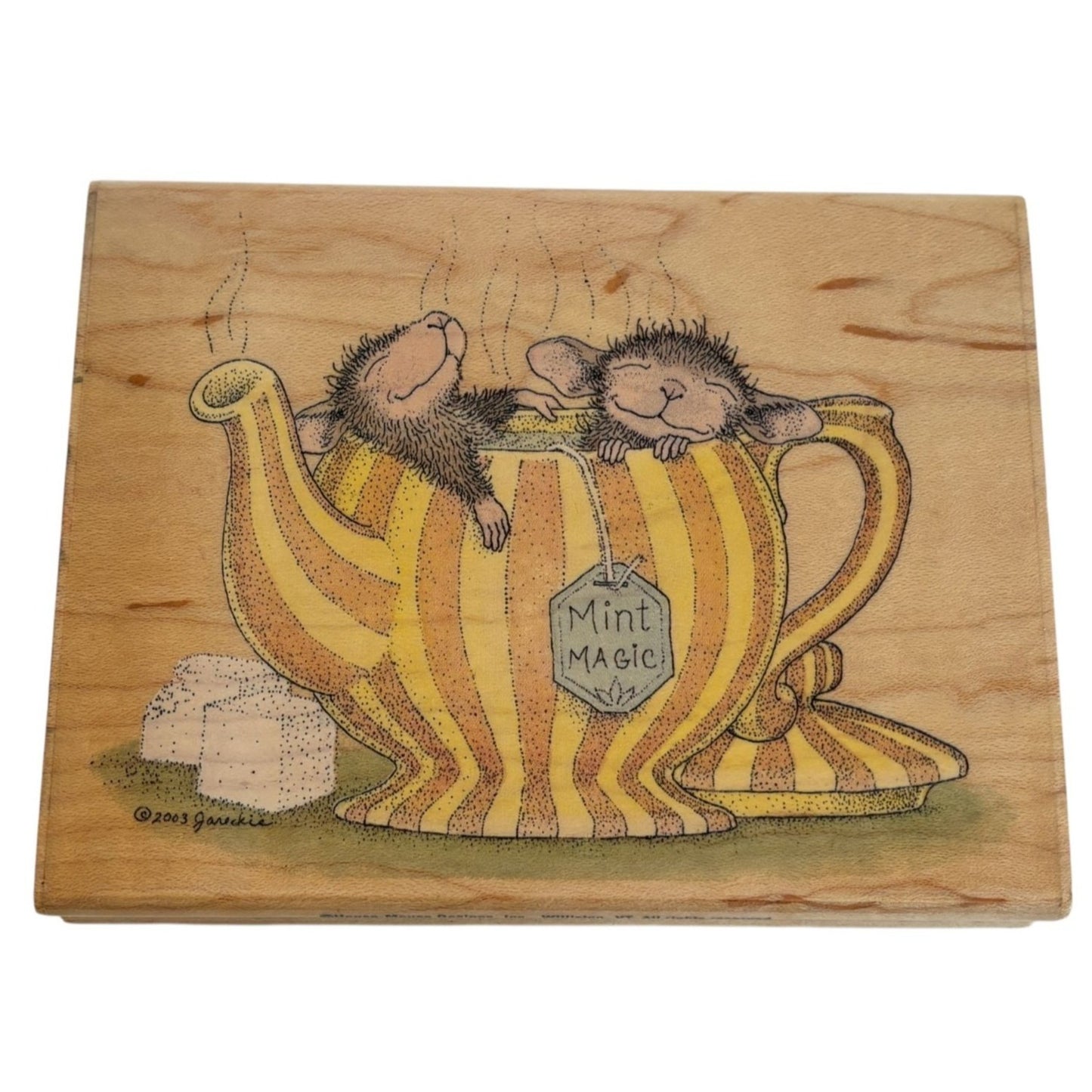 House Mouse Rubber Stamp Were Mint Tea Be Together Tea Cup Friend Stampabilities