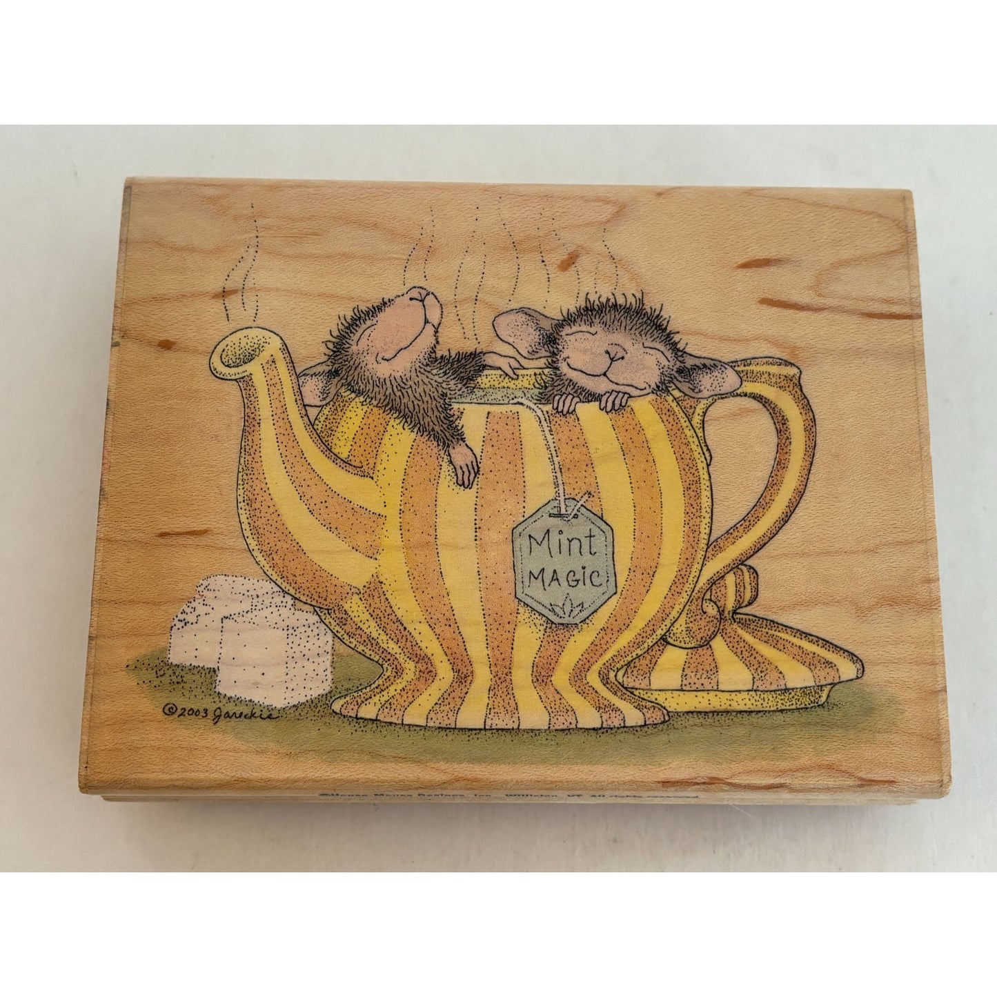 House Mouse Rubber Stamp Were Mint Tea Be Together Tea Cup Friend Stampabilities