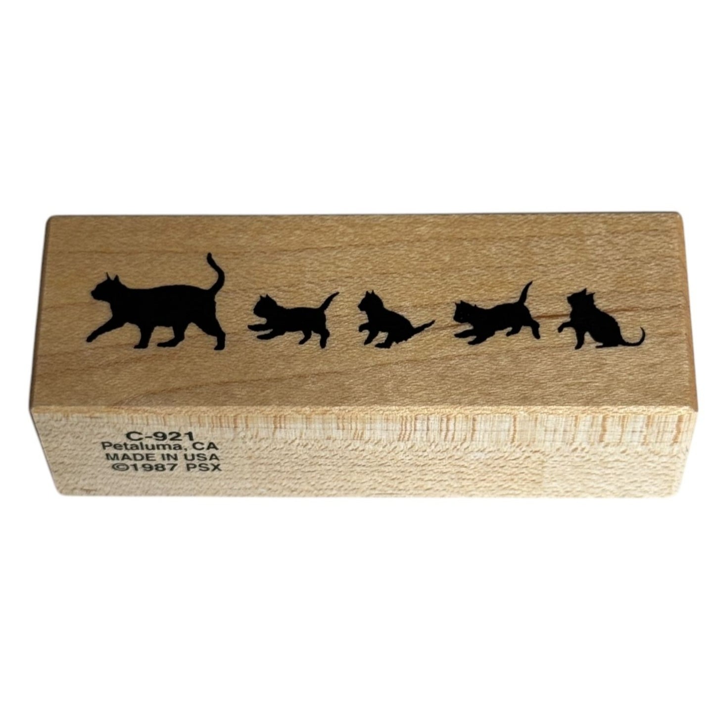 PSX Rubber Stamp Cat Family Silhouette Mother Kittens Border Card Making Edge