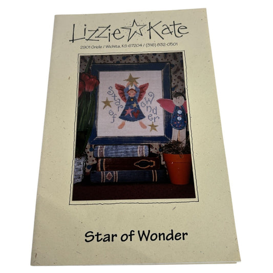 Lizzie Kate Cross Stitch Pattern Star Of Wonder Christmas Angel Winter Holidays