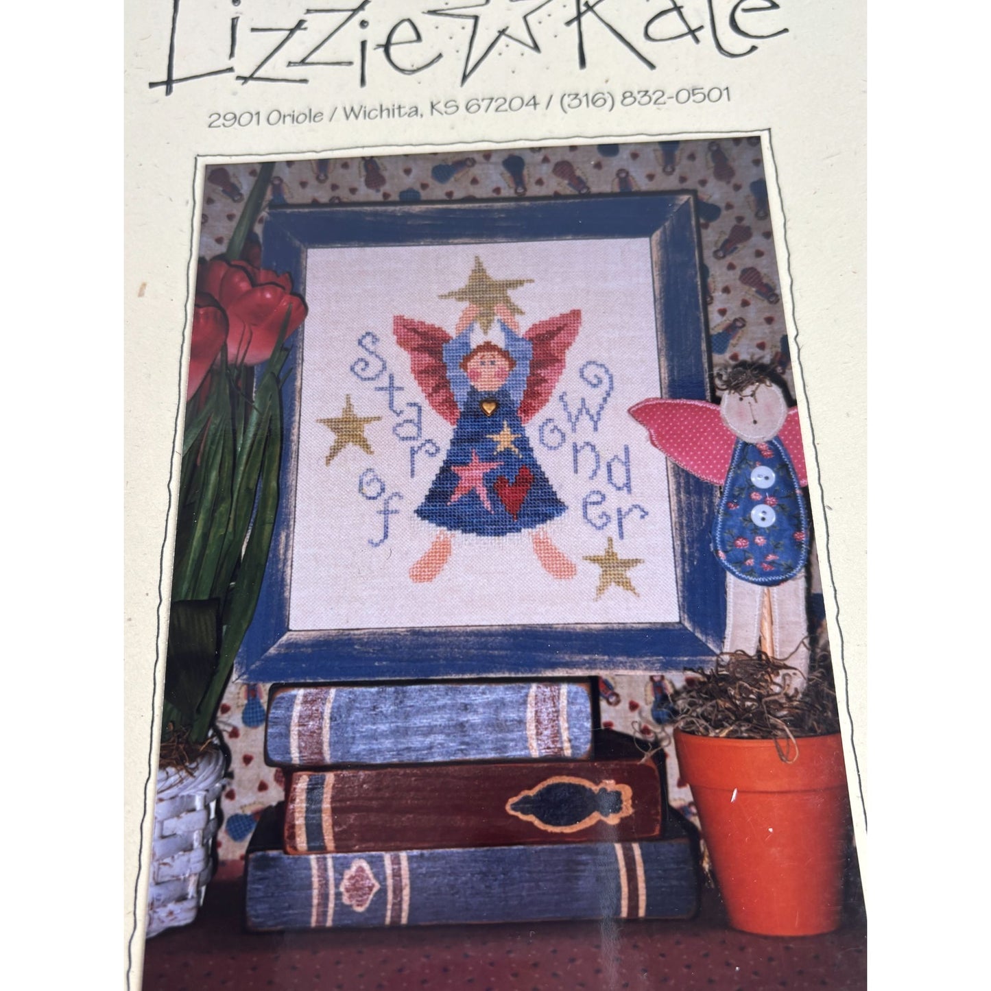 Lizzie Kate Cross Stitch Pattern Star Of Wonder Christmas Angel Winter Holidays