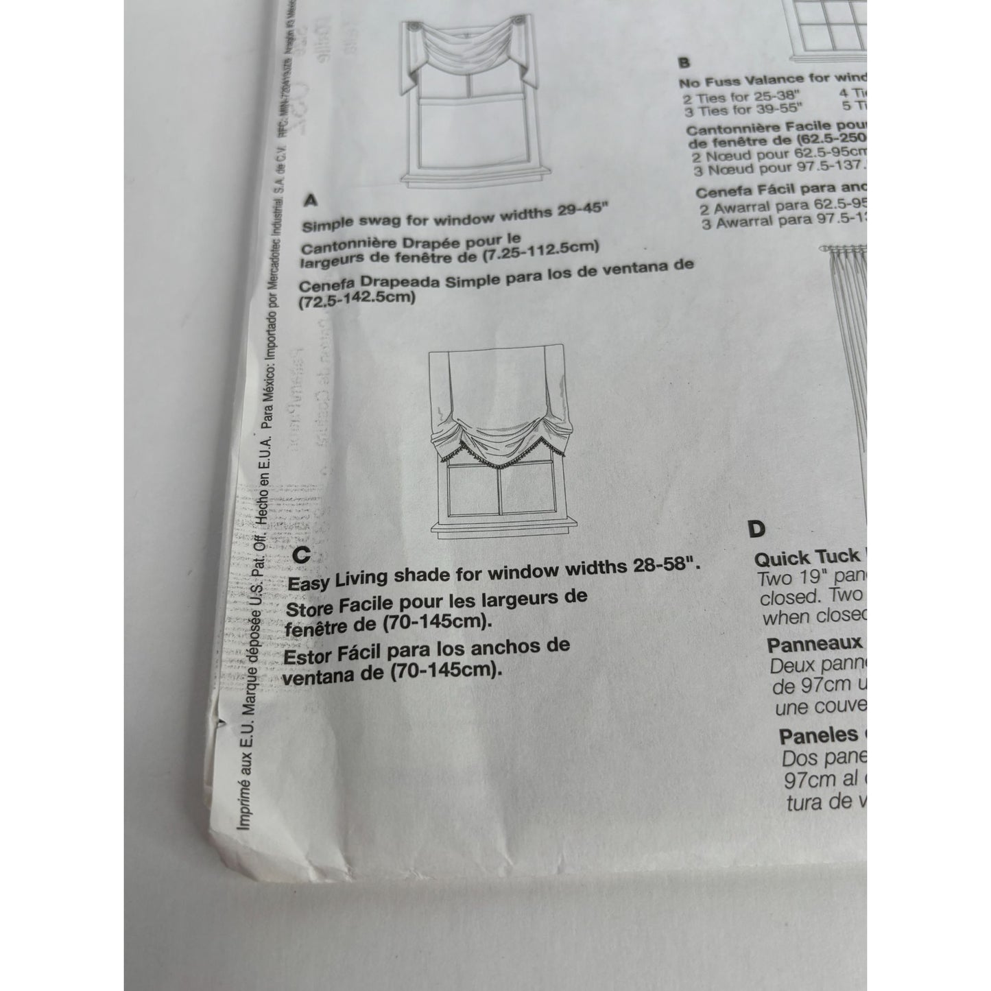 McCalls Sewing Pattern M4802 Home Dec in a Sec Easy Curtains Home Decor Uncut