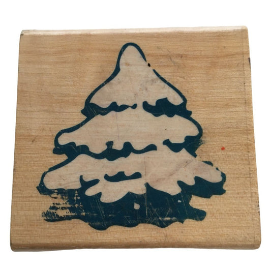 Canadian Maple Collections Rubber Stamp Christmas Tree Holidays Snow Covered