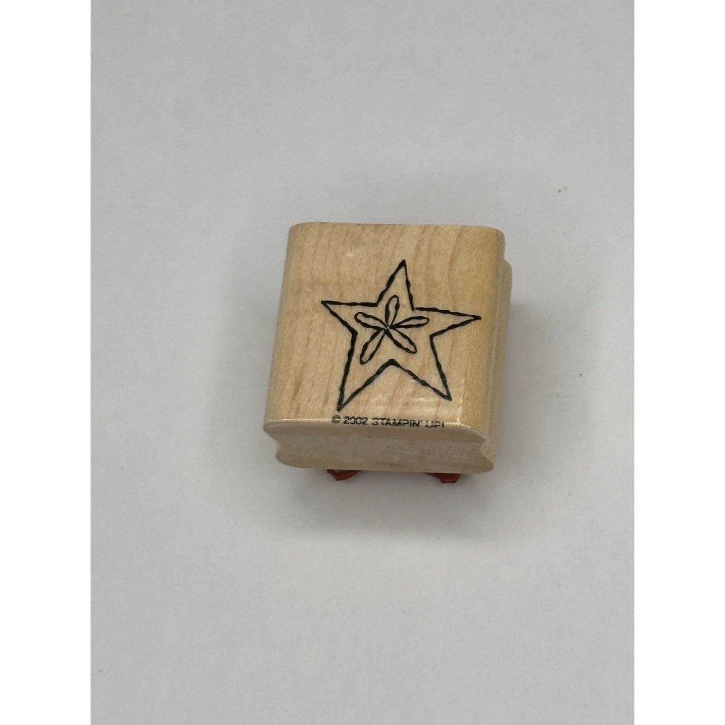 Stampin Up Rubber Stamp Star Christmas Card Making Holidays Flower Center Small