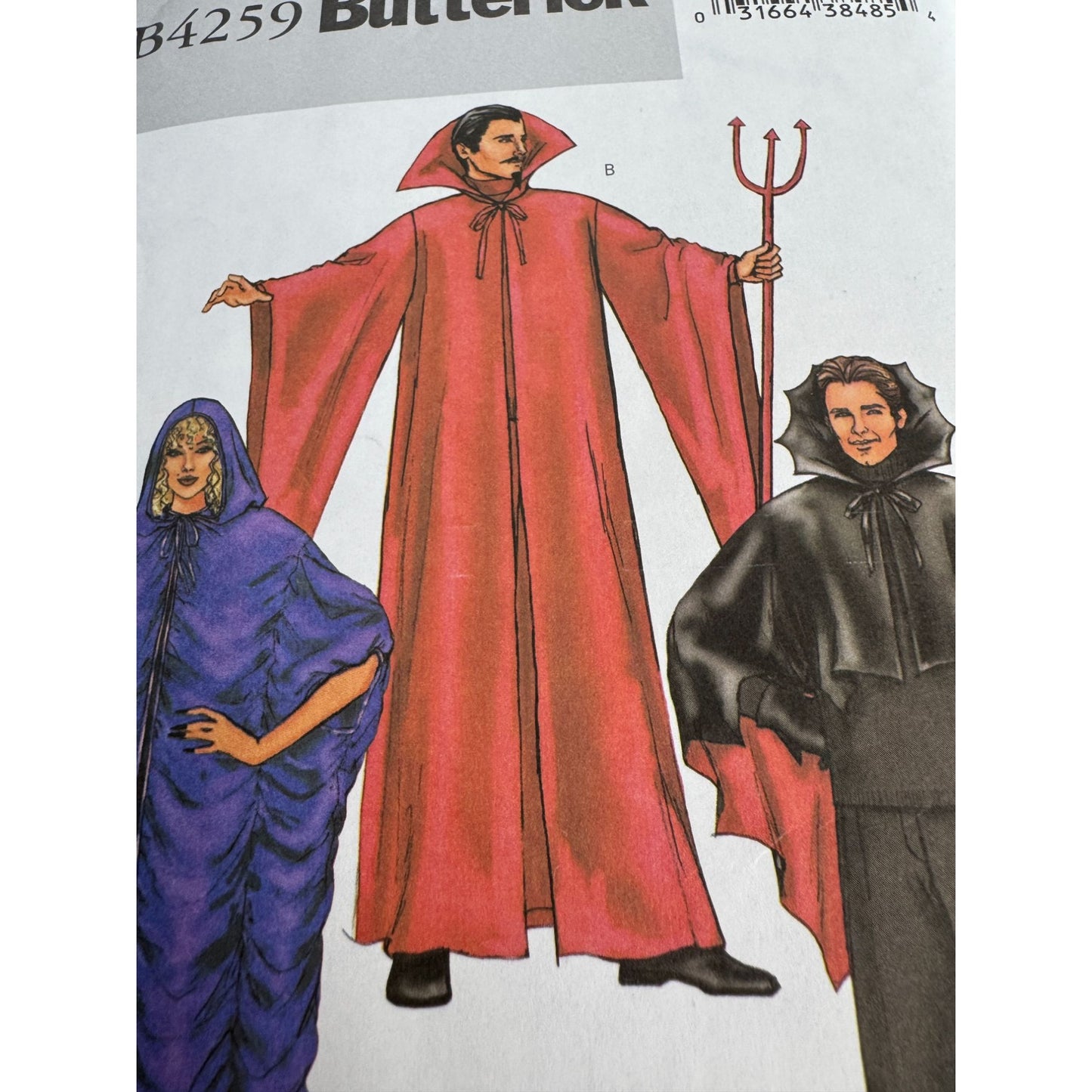 Butterick Costume Sewing Pattern B4259 Halloween Vampire Cape Cloak Easy L-XL UC