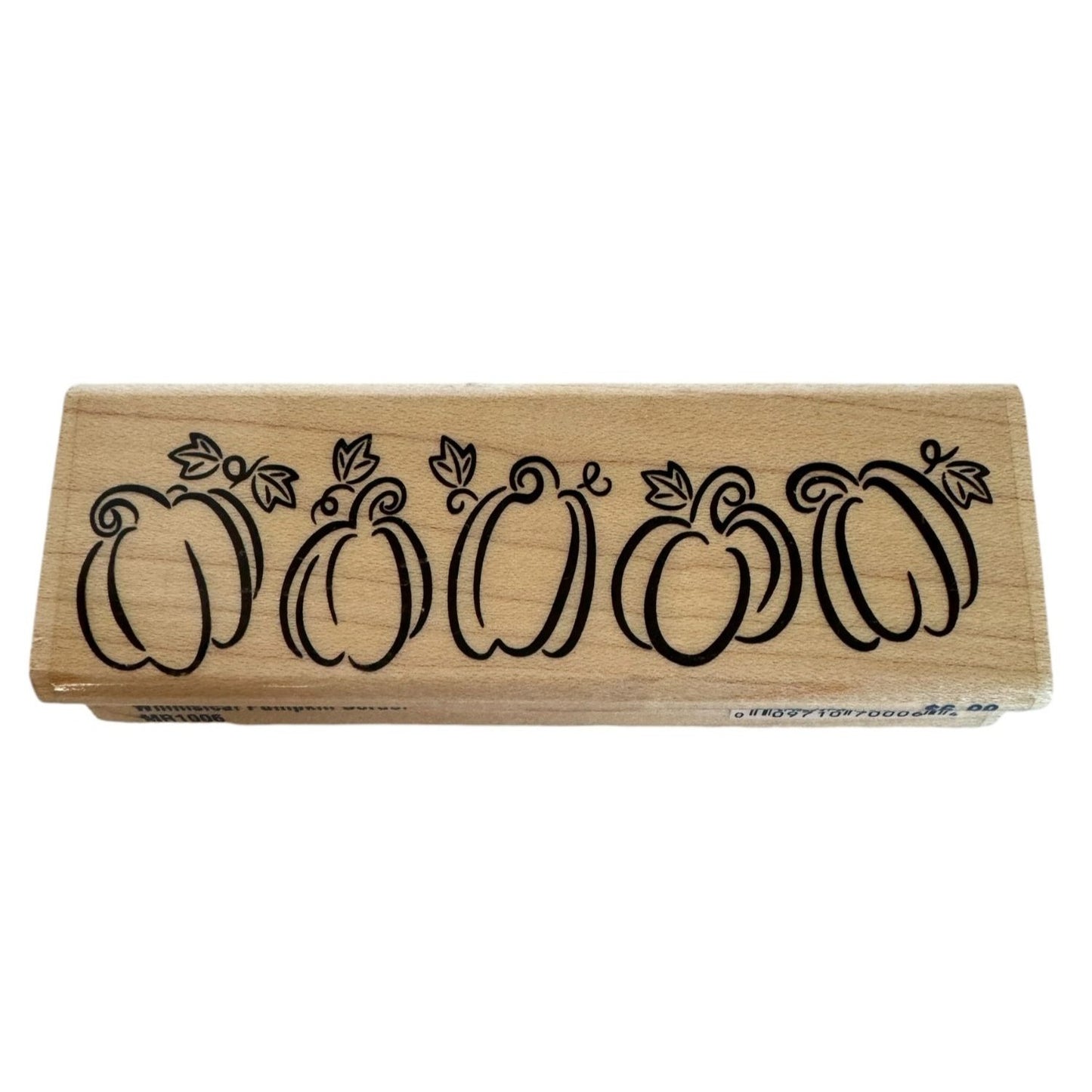 Stampabilities Rubber Stamp Whimsical Pumpkin Border Halloween Fall Thanksgiving