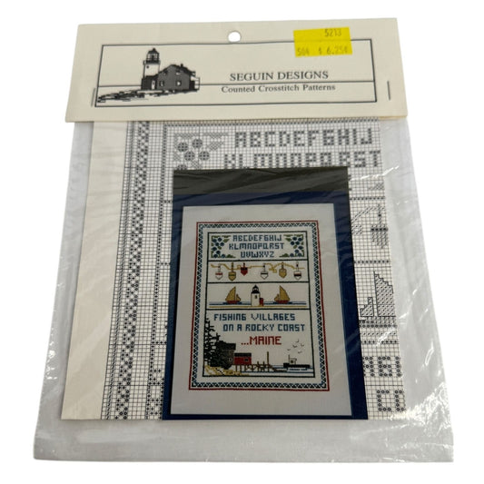 Seguin Designs Maine Fishing Village Rocky Coast Counted Cross Stitch Pattern