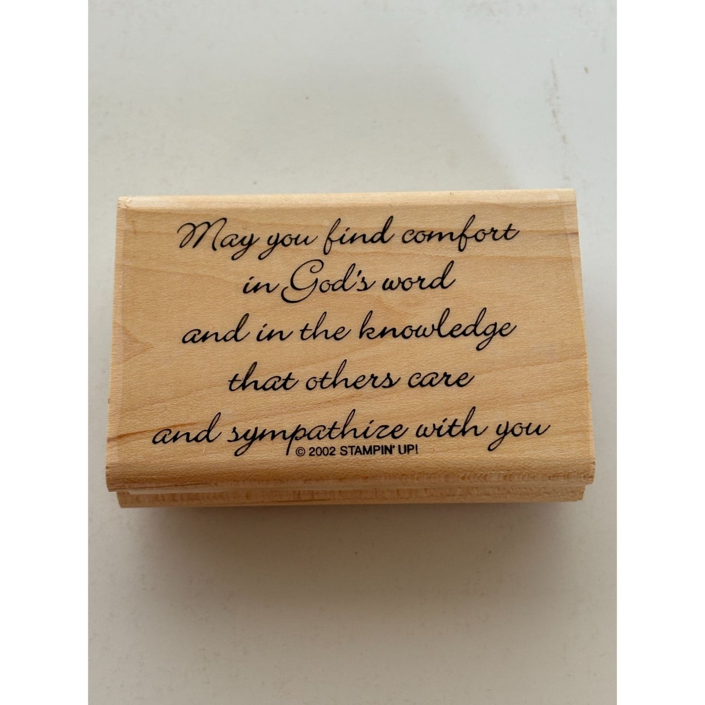 Stampin Up Rubber Stamp Sympathy Card Words Caring Sentiment Gods Word Friends