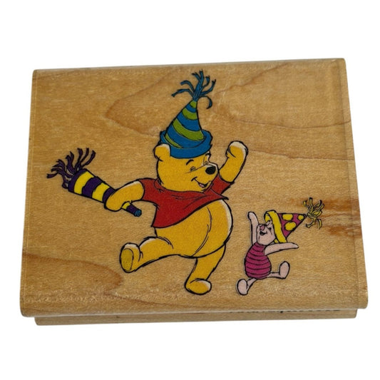 Rubber Stampede Rubber Stamp Winnie The Pooh Piglet Birthday P is for Party Hat