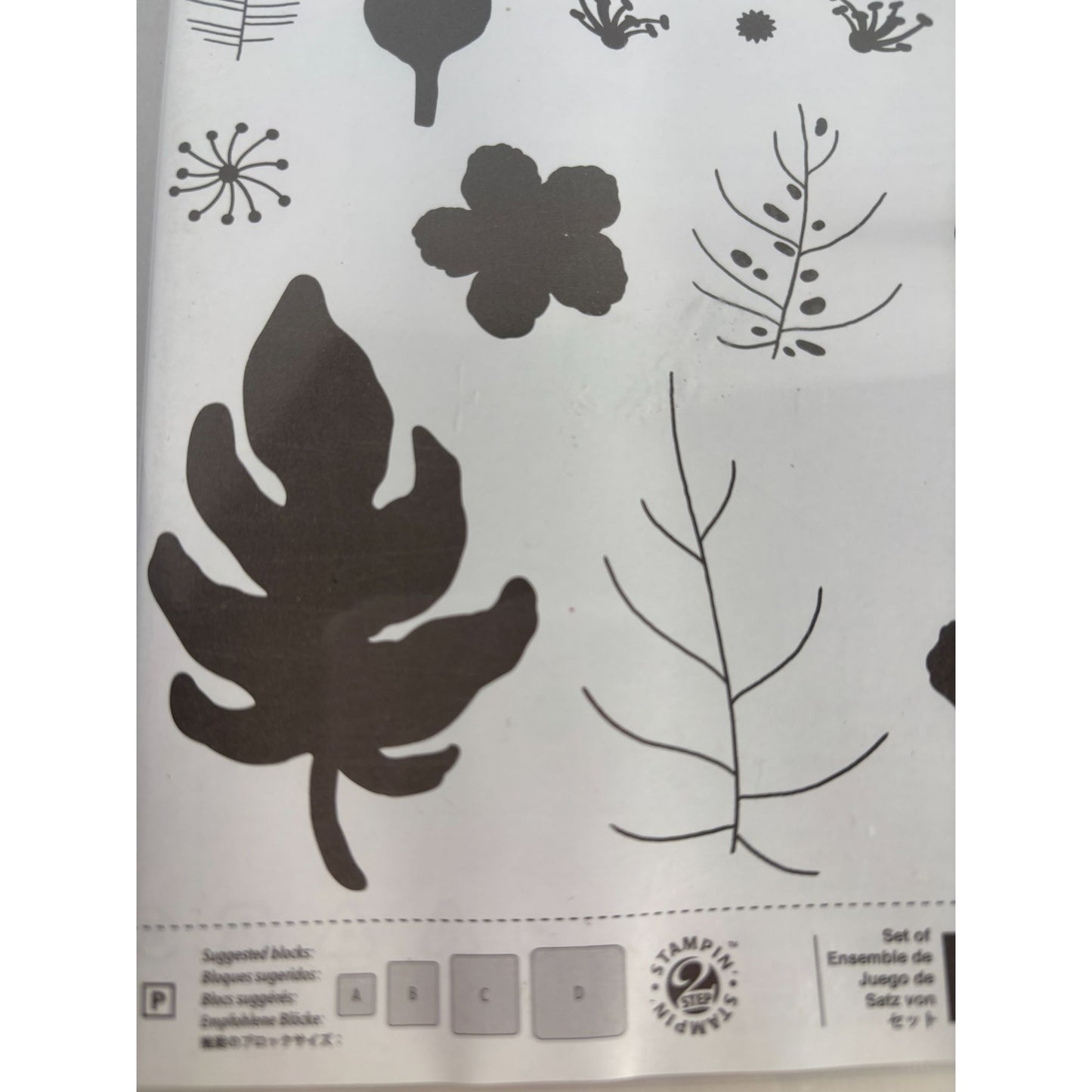 Stampin Up Acrylic Stamps Botanical Blooms Set of 17 Flowers Leaf Leaves Nature