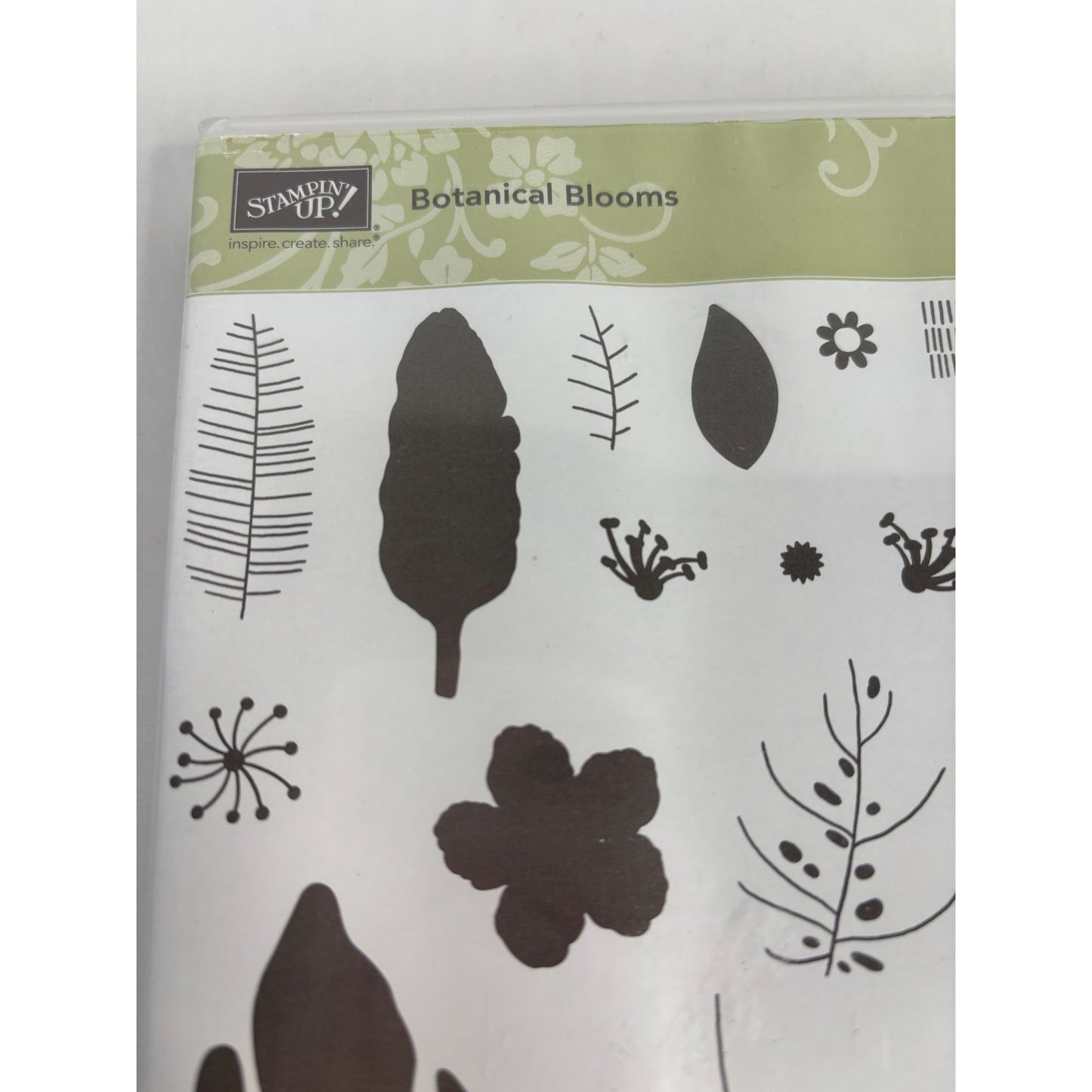 Stampin Up Acrylic Stamps Botanical Blooms Set of 17 Flowers Leaf Leaves Nature