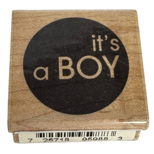 Inkadinkado Rubber Stamp Its A Boy For Baby Announcements Circle Round Crafts