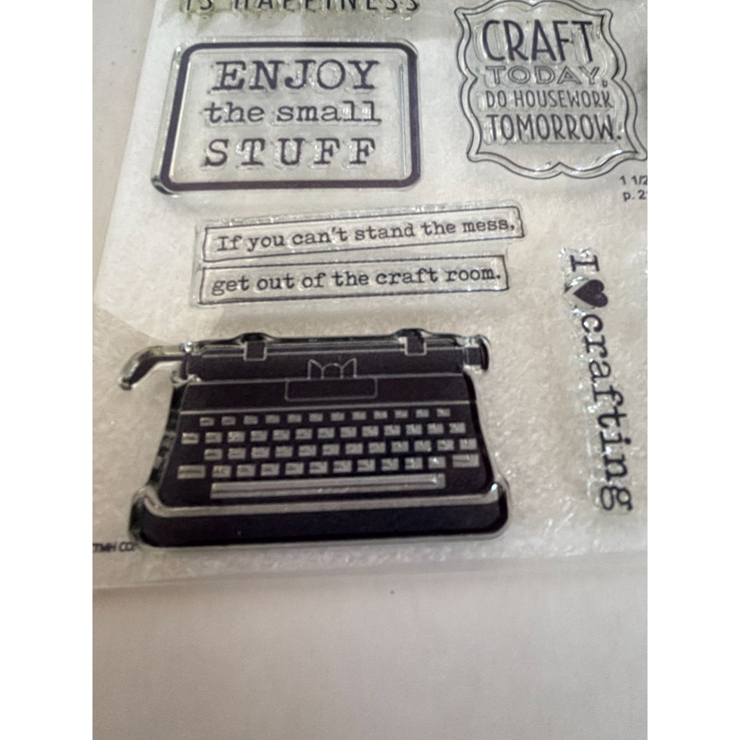 CTMH Acrylic Stamp Set For the Love of Crafting I Craft Hard Sweat Glitter Funny