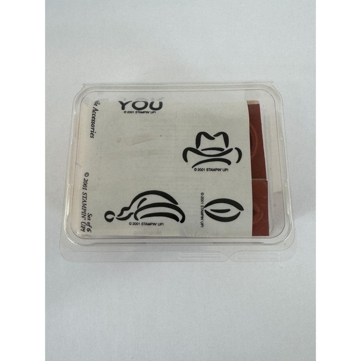 Stampin Up Rubber Stamp Set Smile Accessories Santa Hat Baseball Cowboy For You