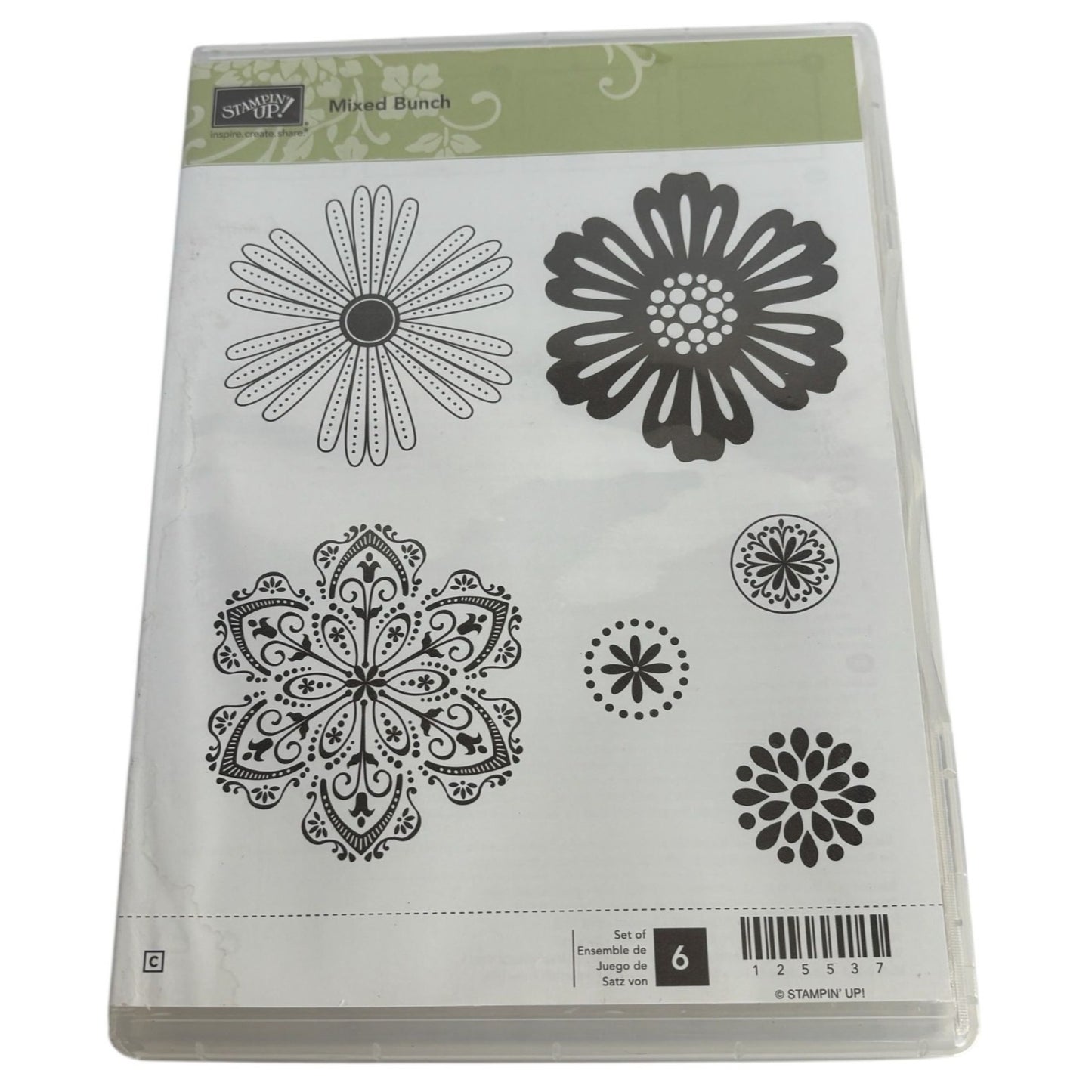 Stampin Up Rubber Stamp Set Mixed Bunch Flower Medallion Card Making Paper Craft