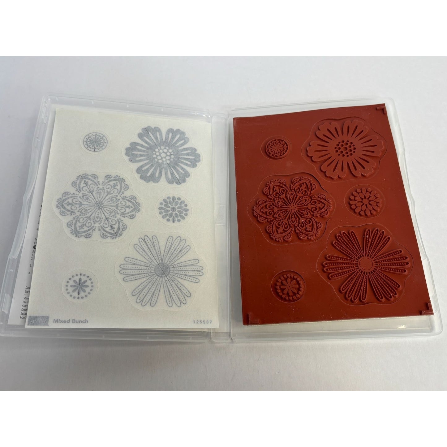 Stampin Up Rubber Stamp Set Mixed Bunch Flower Medallion Card Making Paper Craft