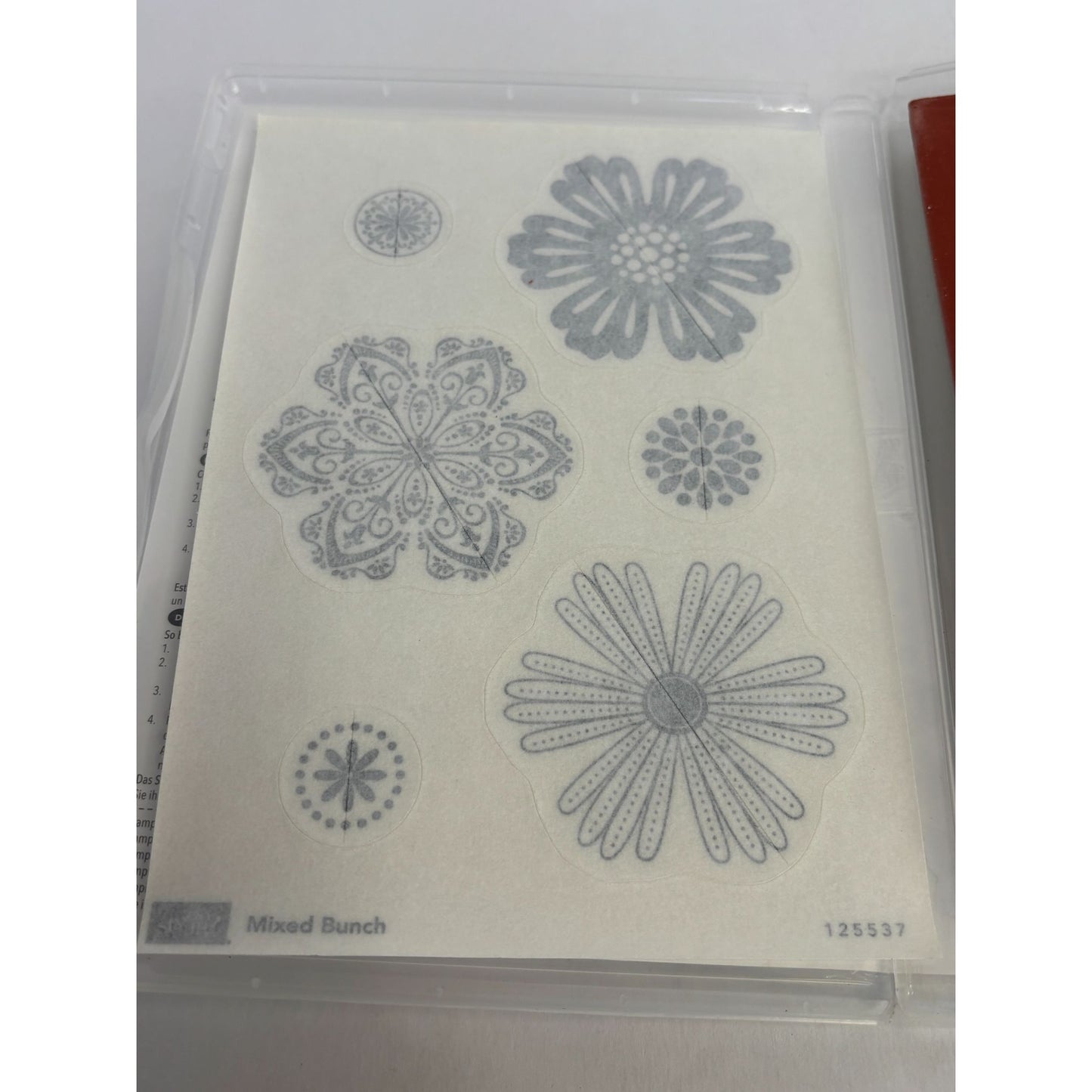 Stampin Up Rubber Stamp Set Mixed Bunch Flower Medallion Card Making Paper Craft