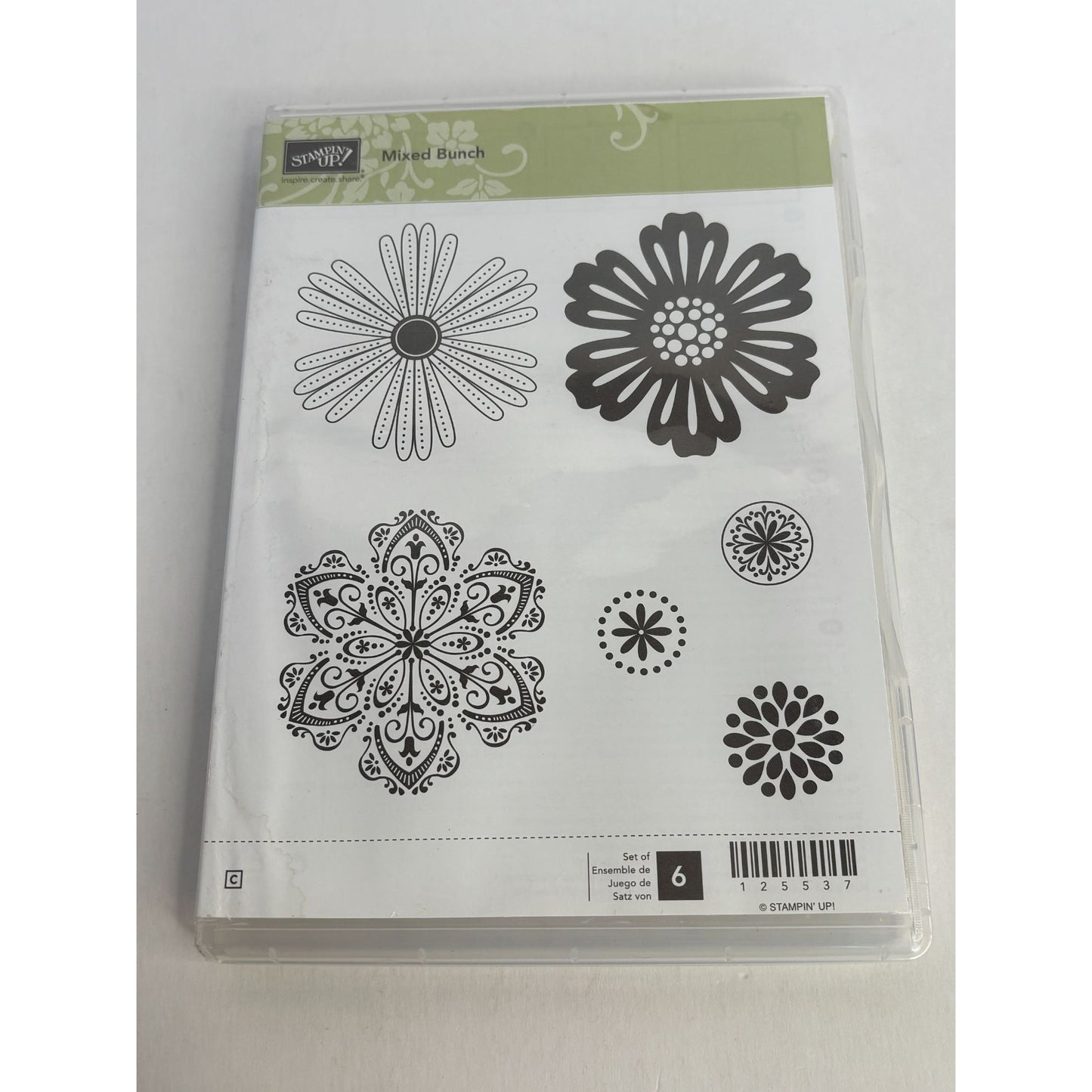 Stampin Up Rubber Stamp Set Mixed Bunch Flower Medallion Card Making Paper Craft