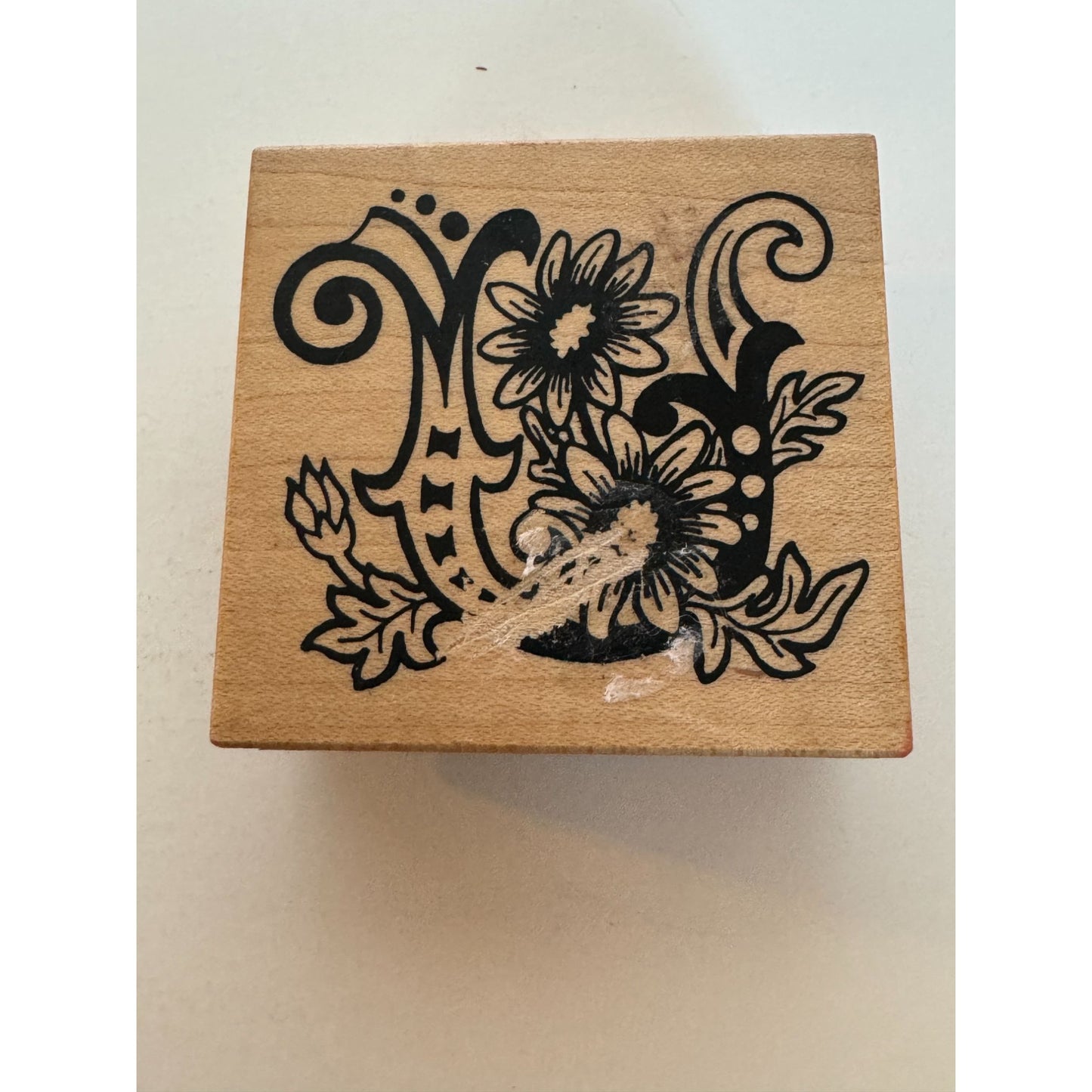 PSX Rubber Stamp Botanical Letter U Initial Floral Card Making Floral Flowers