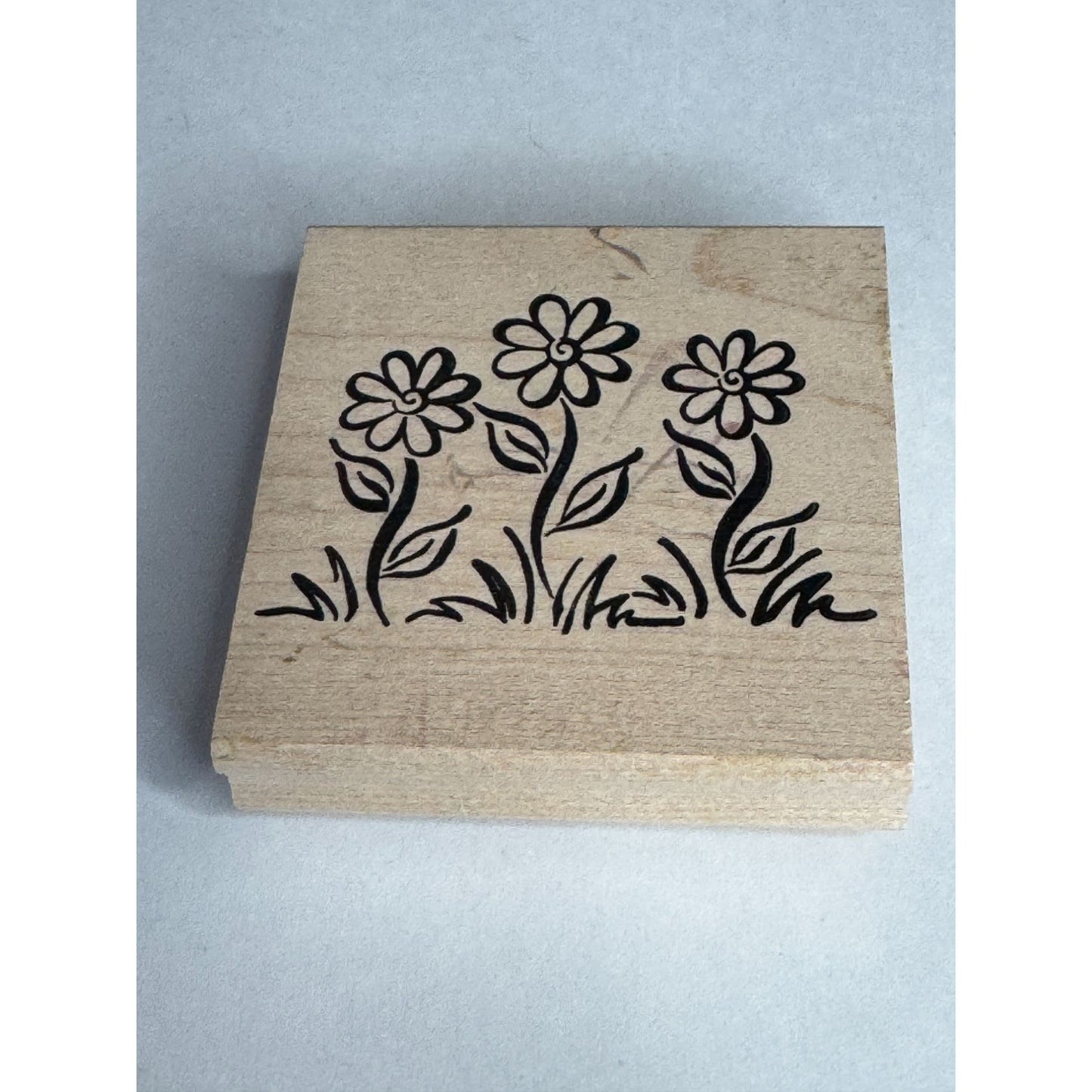 DeNami Rubber Stamp Flowers Daisy Stems Spring Garden Card Making