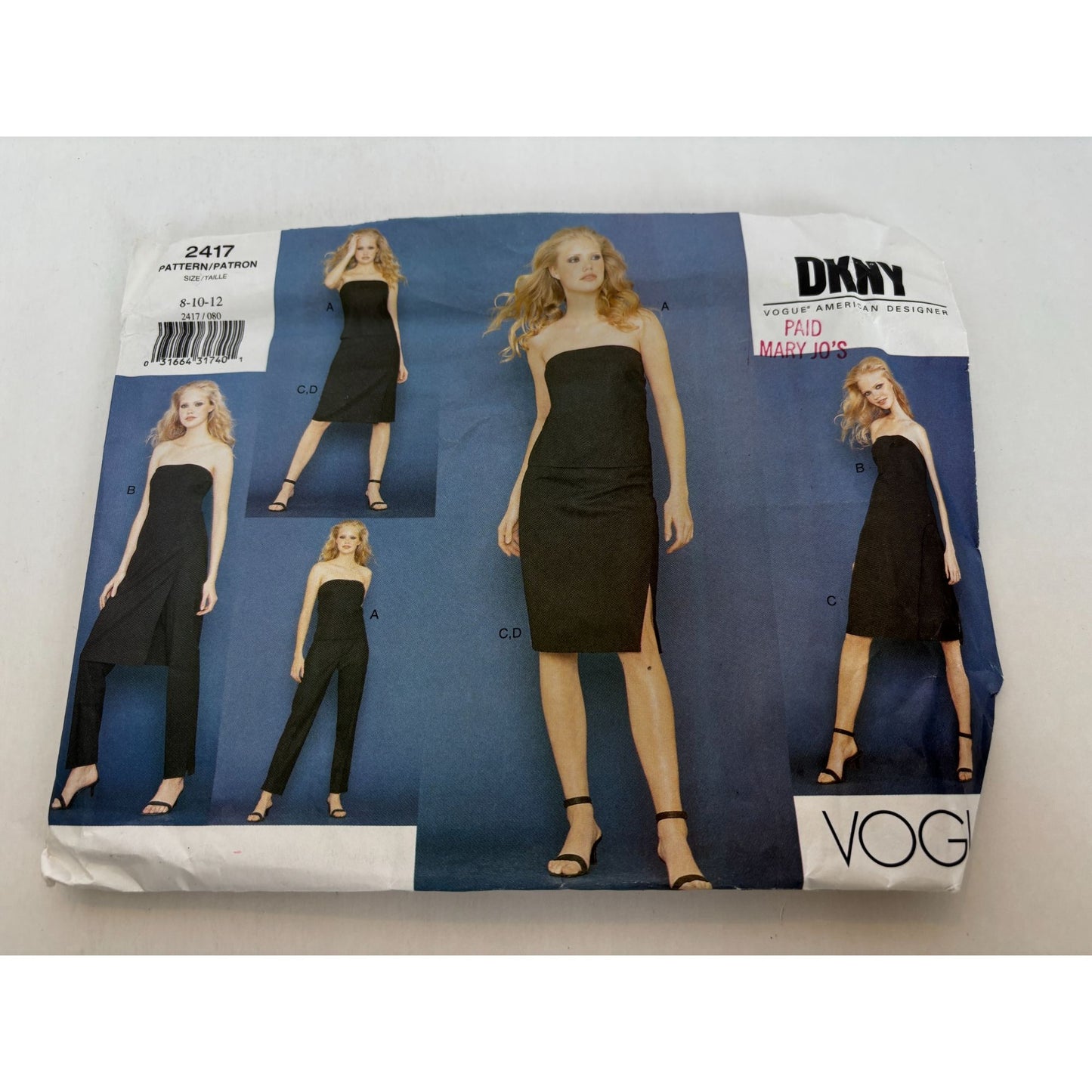 Vogue Sewing Pattern 2417 DKNY Top Tunic Skirt Pants Misses 8 10 12 Easy Uncut