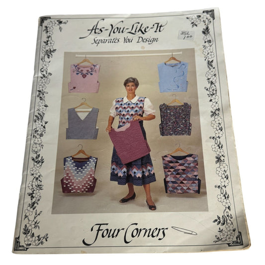 As You Like It Four Corners Separates You Design Sewing Pattern Quilt Skirt Top