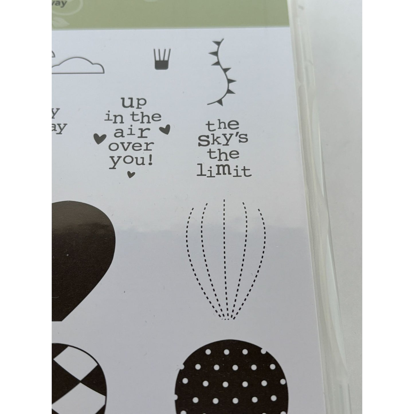 Stampin Up Rubber Stamp Set Up Up & Away Happy Birthday Hot Air Balloons Clouds