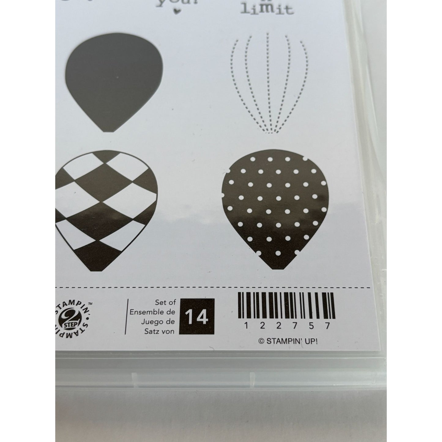 Stampin Up Rubber Stamp Set Up Up & Away Happy Birthday Hot Air Balloons Clouds